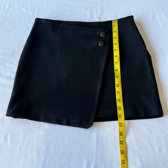 Sezane Karel asymmetrical black faux wrap wool blend skirt sz 38/6 - Picture 8 of 11
